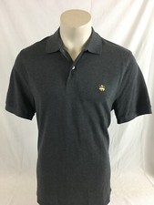 Brooks Brothers Gray Performance Collared Polo Short Sleeve 100 Cotton Men's La