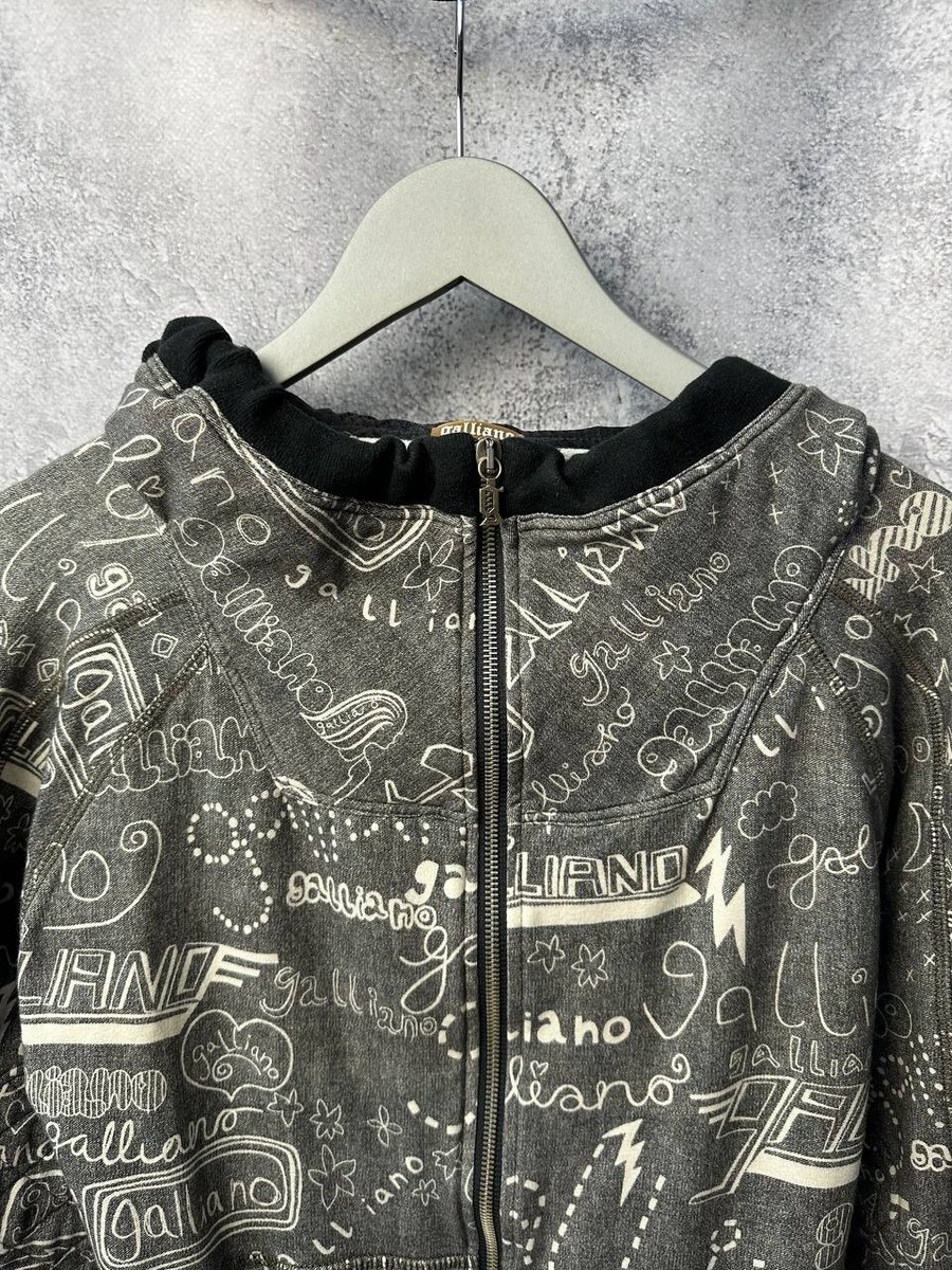Galliano Full Zip Hoodie Monogram Rare Sweater Men's