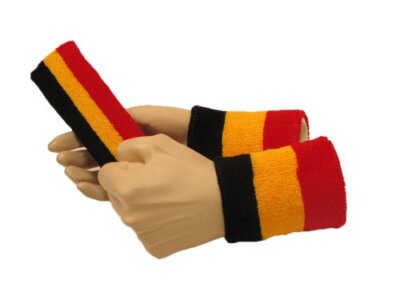 Couver 3 Color Striped Terry Sports Sweat Headband, Wristband Set Top