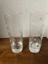 Courvoisier Cognac Set Of 2 High Ball Drinking Glasses CV Logo Bar