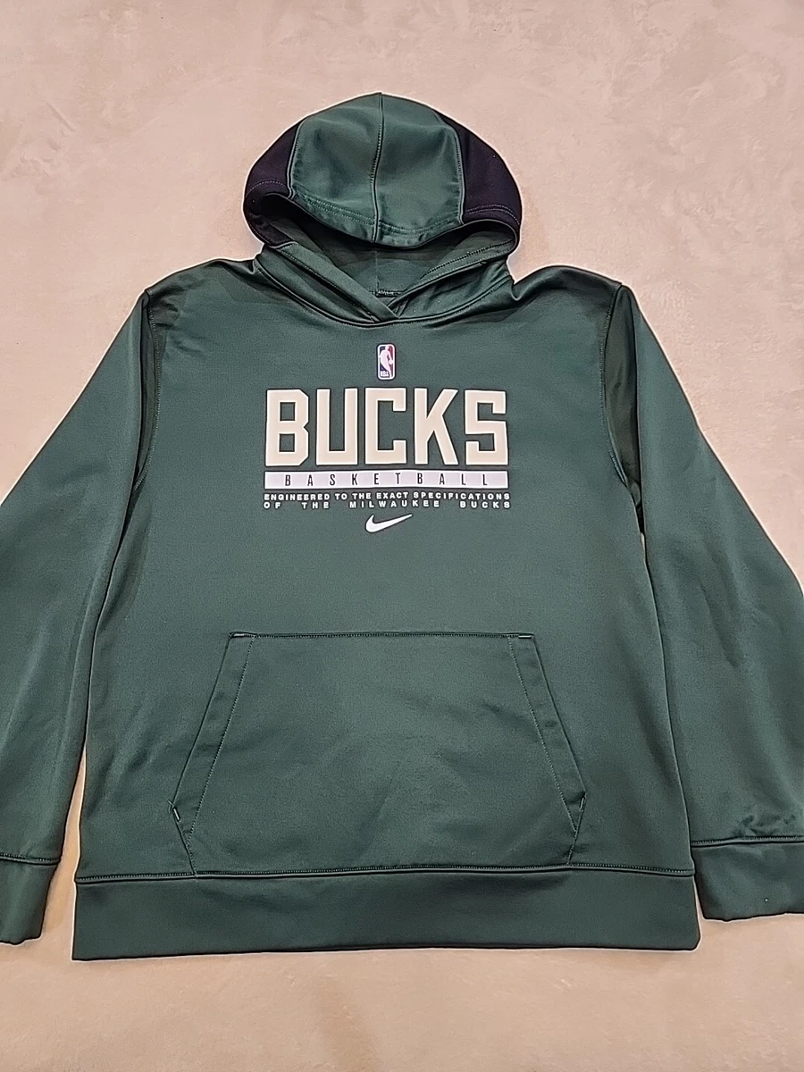 Nike Dri Fit Milwaukee Bucks Sweatshirt Womens Large Green NBA Basketball Hoodie
