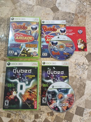 POPCAP ARCADE VOL 2 + QUBED  Xbox 360  USA Complete & Nice! -- Rare!