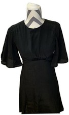 EXPRESS Black 3/4 Sleeve Rayon Fit and Flare Dress Women's Size XS NWT $59.50
