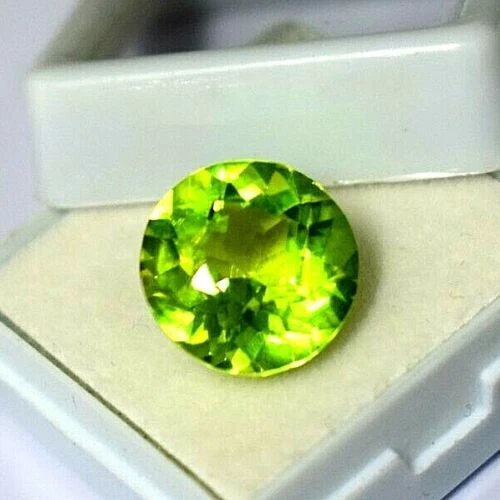 Natürliches Grün Peridot Zertifiziert Lose Edelstein Rund Schliff 10 Karat, - Bild 4 von 4