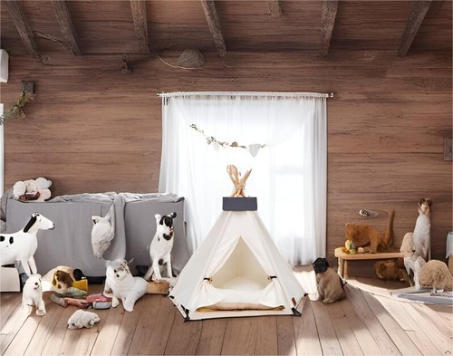 Stylish Dog Teepee Bed with Anti-Slip Cushion - Ideal for Cats & Small Animals - Picture 8 of 12