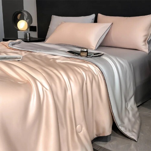 Summer Quilt Solid Color Smooth Cooling Comforter Silky Blanket Cool Blanket - Bild 7 von 34