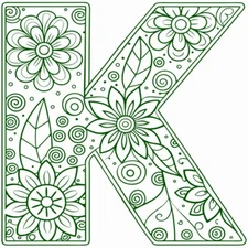 30 Custom Emerald Floral Letter K Personalized Address Labels