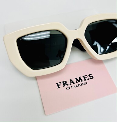 GUCCI Gg0630s 0630 Ivory Black Logo Oversized Chunky Unisex  display picture 1