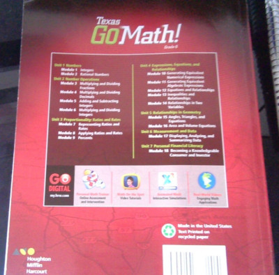 Holt Mcdougal Go Math! Ser.: Holt Mcdougal Go Math! Texas : Student Interactive 