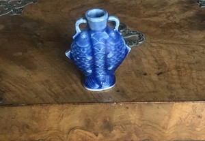 Antique Chinese Blue Glaze Porcelain Fish Form Bottle
