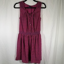 Gap Mini Dress Women's Small Blue Pink Sleeveless Smocked Waist Vineck Dress