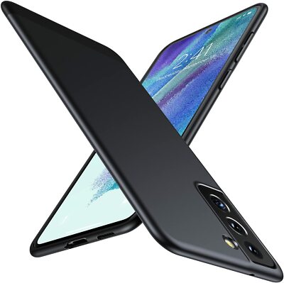 Hülle für Samsung Galaxy S21 FE 5G Schwarz Matt Silikon Schutz Handyhülle Tasche