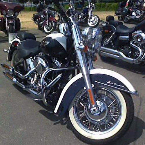 Pare choc protection moteur chromé Harley Davidson Softail Fat Boy (2000-2017) - Photo 4 sur 5
