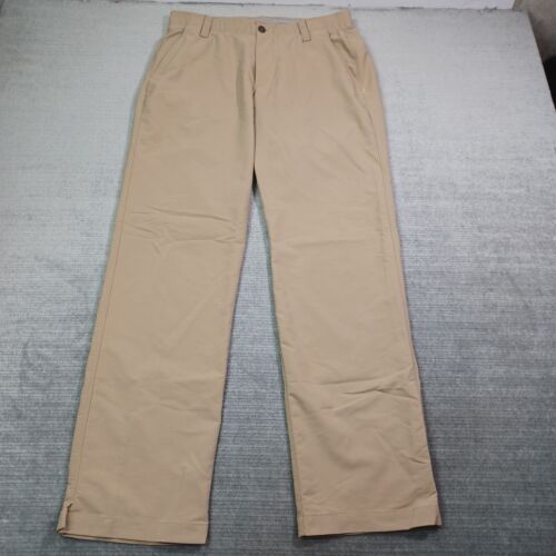 Under Armour Pants Mens 34x32 Beige Loose Fit Golf Casual Lightweight Straight - Picture 1 of 9