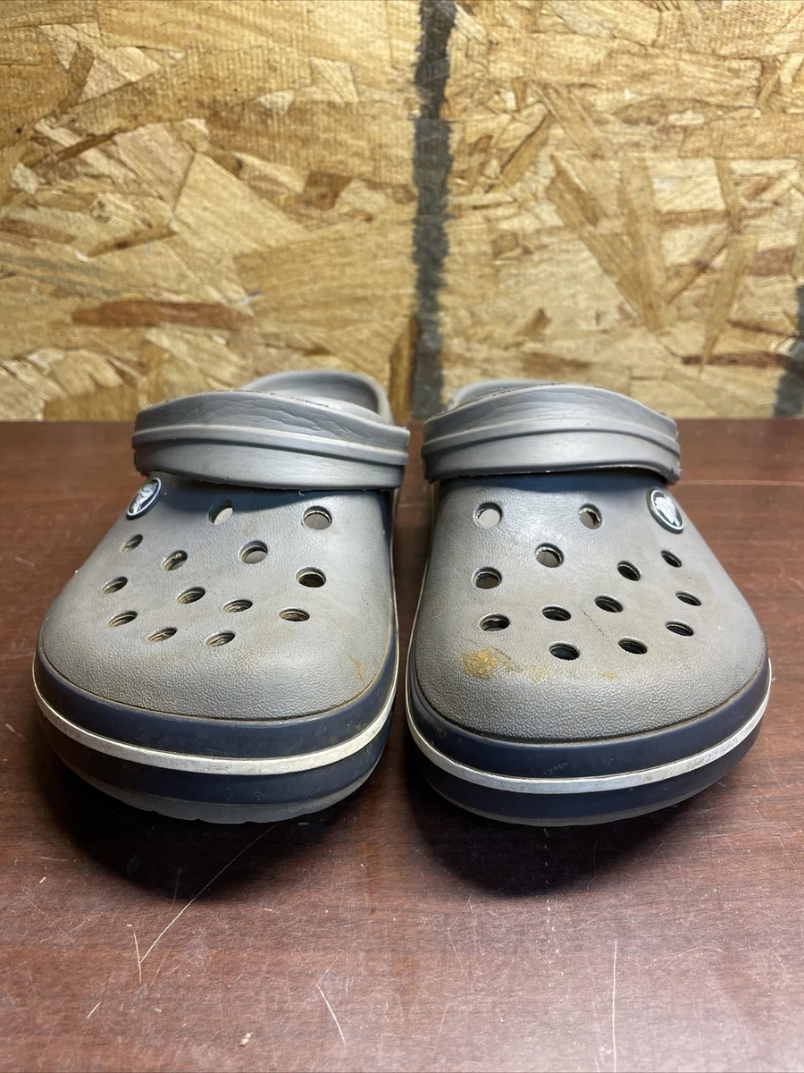 Crocs Crocband Gray Size J3 Unisex Junior Kids Slip On Clog Shoes
