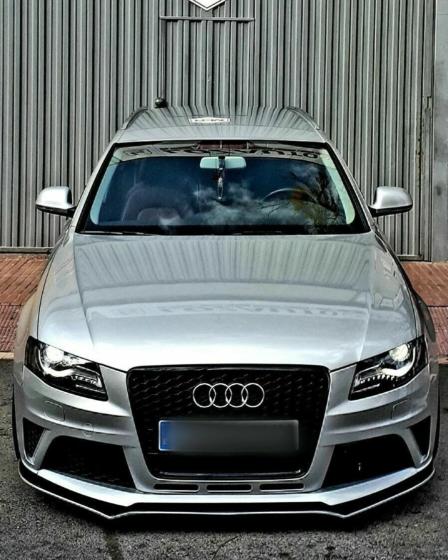 P Performance Front Bumper Black Gloss ABS Lip Spoiler For Audi A4