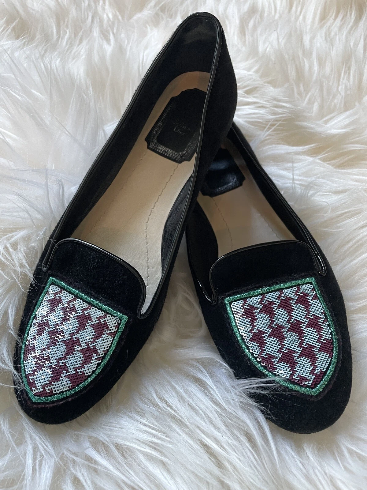 mocassins en daim dior sequin 