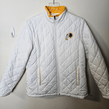 Nfl Washington Redskins Full Zip Quilted Jacket Women's White Size Medium