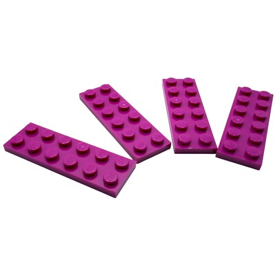 4x LEGO   plate 2x6 bright Reddish violet 6186656 3795 purple buildable on both sides
