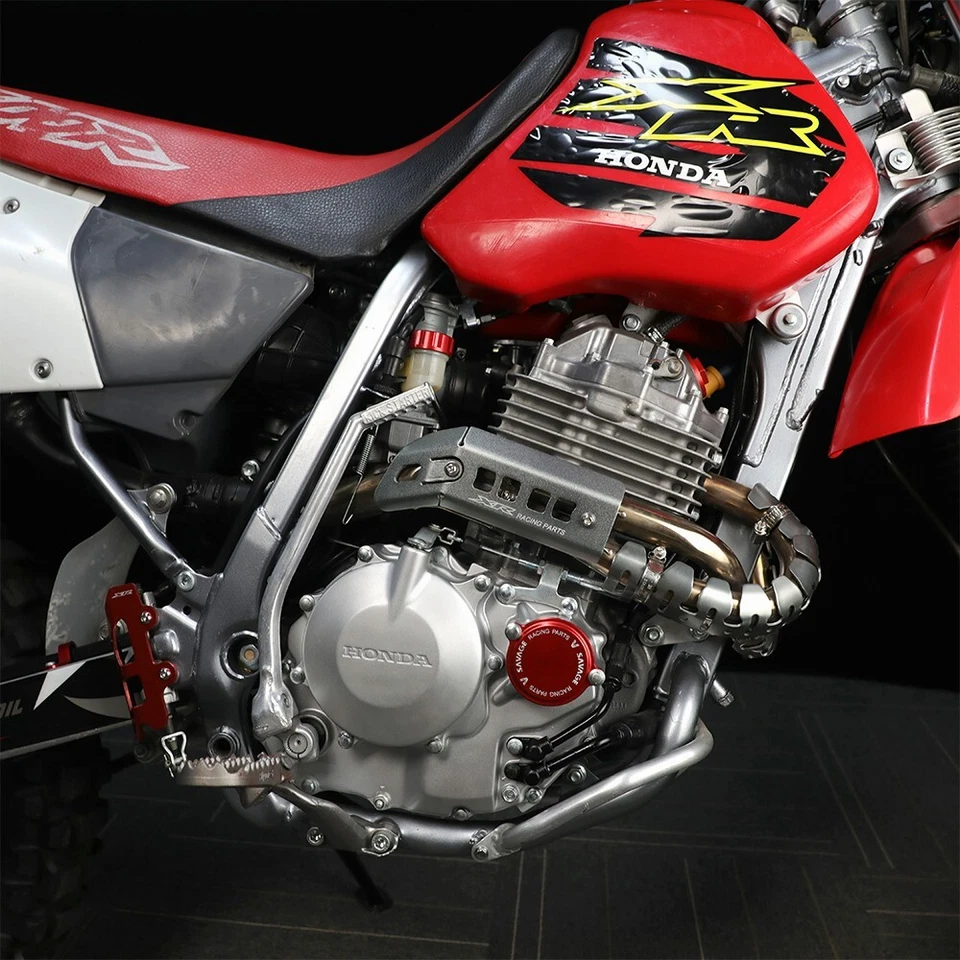 Protector de cubierta de protector térmico de tubo de silenciador de escape cromado para HONDA XR250R XR400R Foto 4 de 4