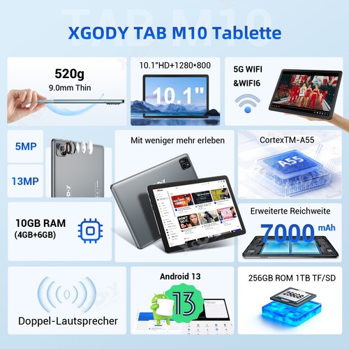 2025 PAD Tablet Android 15 24GB RAM+256GB 8000mAh 11 Zoll 13MP+8MP 5G WlFl USB-C - Bild 21 von 35