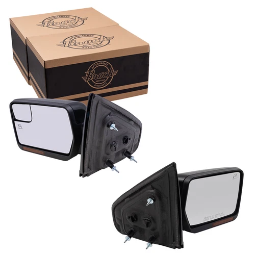 Power Mirror fits 2009-2014 F-150 Reflector -Spotter Glass Pedestal Type Set
