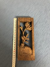 Bild Holzbild Blume Handgeschnitzt Alt Antik Retro