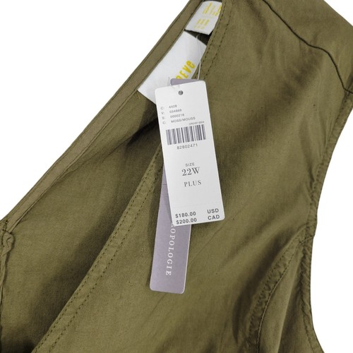 NWT Maeve Anthropologie Green Zip Dress 22W Utility bodycon Streetwear Urban - Picture 6 of 8