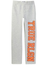 True Religion Grey Orange Mascot Sweatpants  Kids Size Big Boys   XL 18 