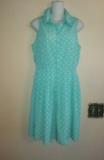New without tags Forever 21 Women Blue Aqua Turquoise Polka Dot Dress Size M