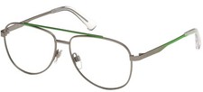 Diesel DL 5376 012 Silver Round Metal Aviator Eyeglasses Frame 56-14-145 DL5376