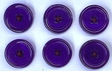 15mm Sibylline Purple 4 Hole Button (x 6 buttons)