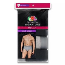 Fruit of the Loom  Big Man Signature Full Support Cotton Briefs 2XB-5XB 4-Pack 