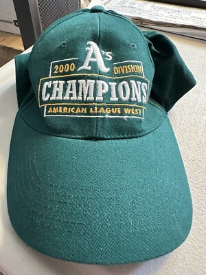 OAKLAND ATHLETICS 2000 AL WEST DIVISION CHAMPIONS FLEXFIT CAP HAT SGA BRAND-NEW