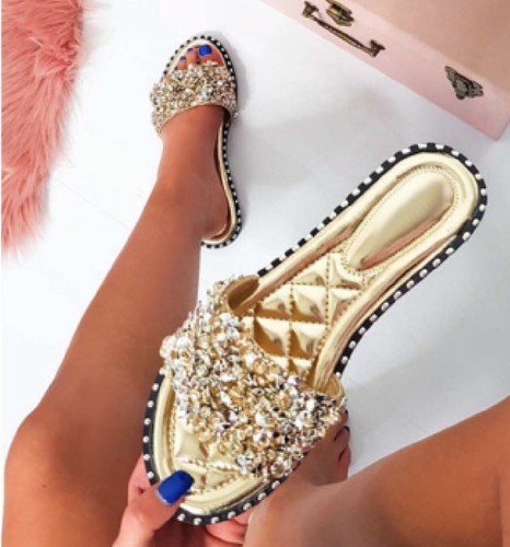 SANDALI DONNA BLING ESTIVI DIAMANTI COMODI DONNA VACANZE SLIDER PARTY - Foto 5 di 7