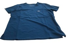 Figs Teal V-Neck Short Sleeve Scrub Top Large