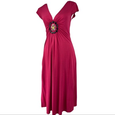 Prairie New York NWT Rose Embellished Gemstone Festival Cap Sleeve Dress Med/C30