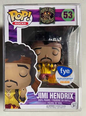 Funko Pop Rocks Jimi Hendrix Monterey #53 FYE Exclusive Flaming Guitar