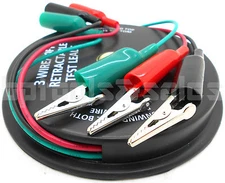 3 Wire 10 Feet Retractable Reel Test Probe Leads 18 Gauge Alligator Clips Tool