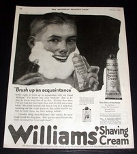 1920 OLD MAGAZINE PRINT AD, WILLIAMS' SHAVING CREAM, BRUSH UP AN ACQUAINTANCE 