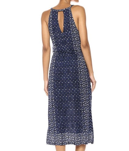 $89 NWT LUCKY BRAND WOMENS BLUE PATTERNED PRINT DRESS SIZE MEDIUM P20 LL - Picture 2 of 8