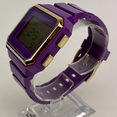Vintage Adidas Watch Mens Digital Y2K Chrono Purple Gold Square New Battery - Picture 6 of 21