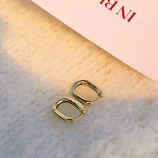 10MM Trendy 925 Sterling Silver Rectangle Huggie Small Women Girls Hoop Earrings