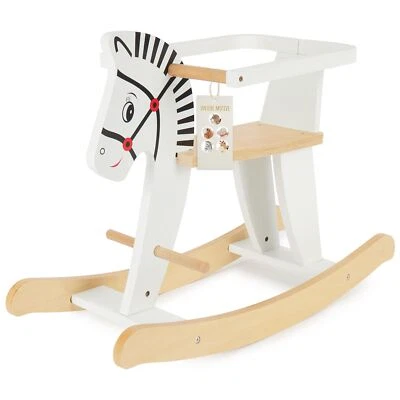 SUPA GMBH Schaukelpferd Holz Zebra Schaukeltier 70 cm Baby Wippe Holz Spielzeug ab 1 Jahr