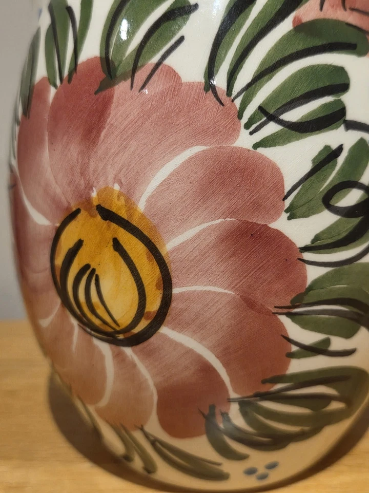 Ceramic Handpainted Spanish Sangria Pitcher Featuring Bright Floral Design - Image 3 of 4