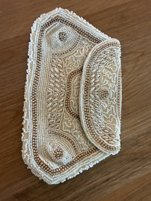 Vintage Beaded Handbag Evening Bag Clutch Purse Wedding Party Floral