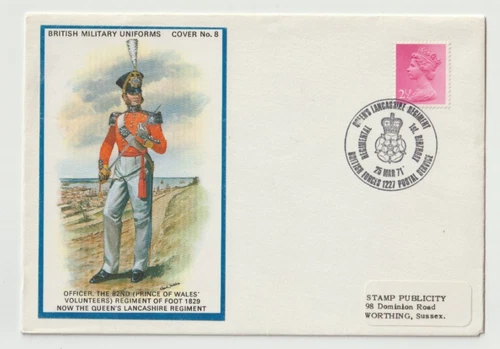 25/3/1971 UK GB Cover - British Military Uniforms - Queen's Lancashire Regiment