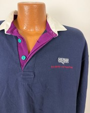 Vintage Sherwin Williams Rugby Shirt Men Large Paint Colorblock Heavy Cotton USA
