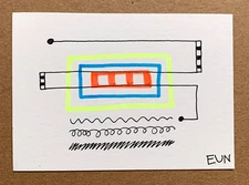 ACEO Original Artwork by EUN - Abstract Contemporary Art, Signed, Collectible