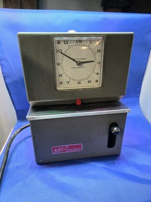 Vintage Lathem Corporation Punch Time Clock Recorder - Tested Working No Key